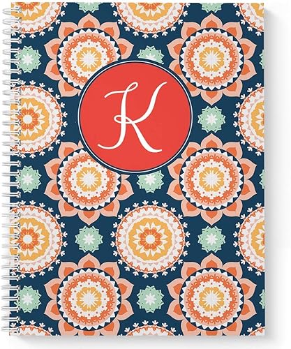 Moderno cuaderno personalizado con diseño floral, cubierta suave laminada, 120 páginas a rayas o listas de comprobación, colocar espiral plana de