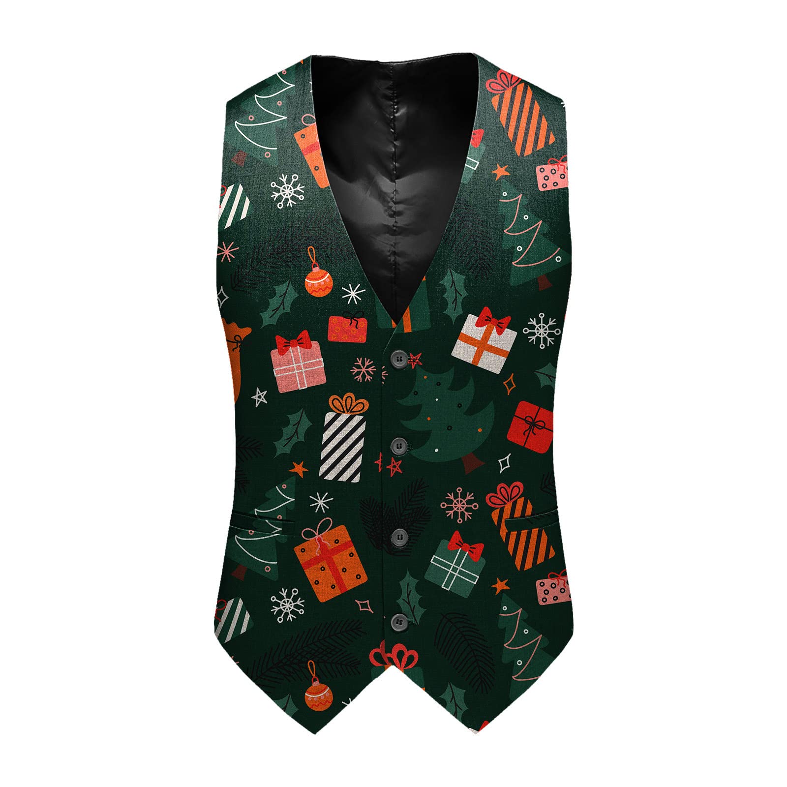 Mens Christmas Suit Vest Christmas Waistcoat Mens Fun Waistcoat Fun Xmas Festive Happy Xmas Waistcoats V Neck Sleeveless Slim Fit Party Costumes Party Dress Up Vest Suit
