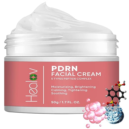 PDRN Cream – Rejuvenating Korean Face Moisturizer with Salmon DNA, Niacinamide & Vitamin C – Anti-Aging, Firming, Plumping Daily Cream for Dark Spots, Uneven Tone, Glow, Collagen & Barrier Repair