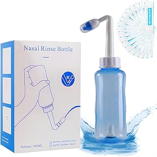 Nasendusche Set,300ml Nasenspülung Flasche mit 40 x Salz, Nasendusche Erwachsene zum Nasenreinigung und Nasenspülung,Neti ...