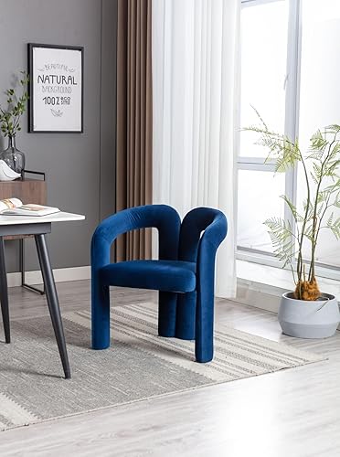 Miniatura 10 de Juego de 2 sillas de comedor modernas de terciopelo, sillas laterales tapizadas con barril para cocina, sillas de comedor, cómodas sillas de tocador