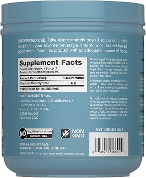 NeoCell Creatine Monohydrate Powder | 1.1 lb | Unflavored