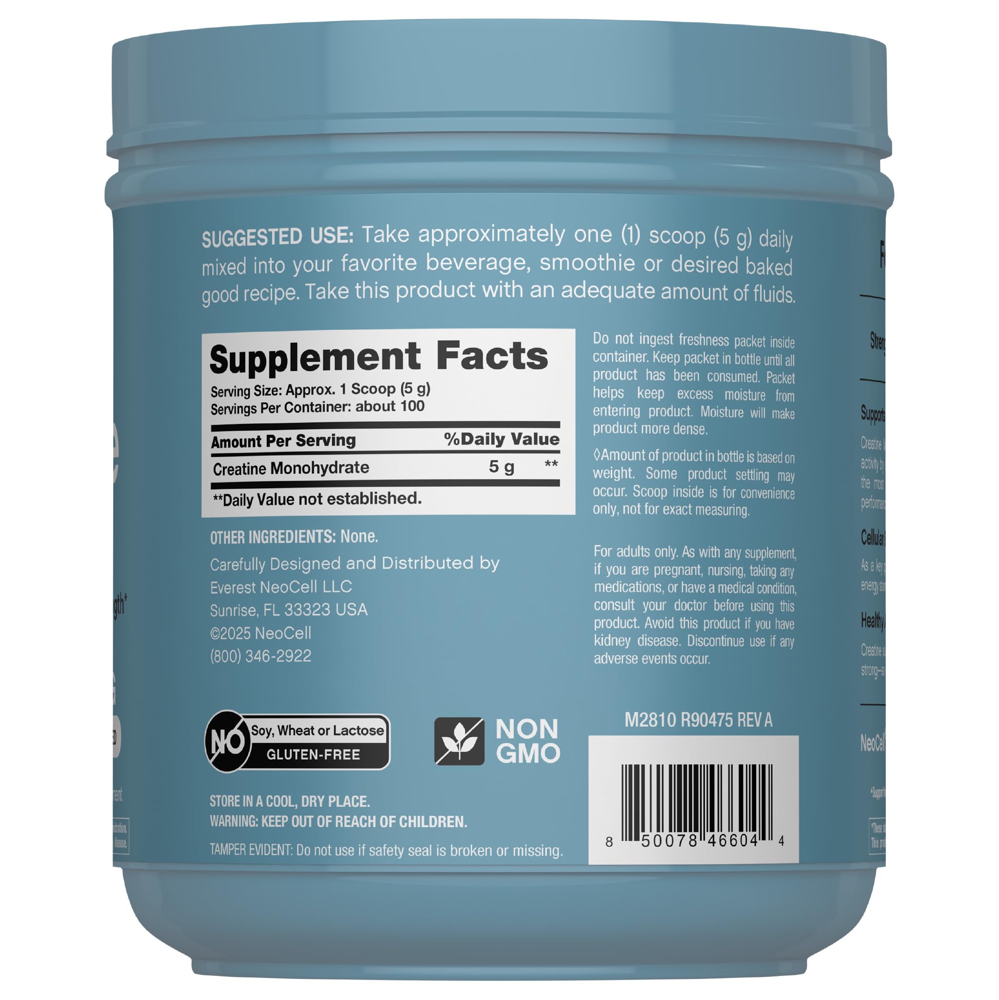 NeoCell Creatine Monohydrate Powder | 1.1 lb | Unflavored — Amazon image 2