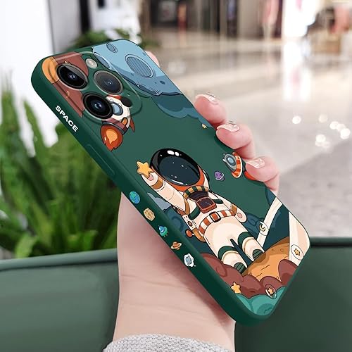 Miniatura 2 de Fundas para iPhone 15 Pro Max, para iPhone 15 Pro Max, funda de astronauta lateral con diseños de patrón creativo de silicona líquida a prueba de