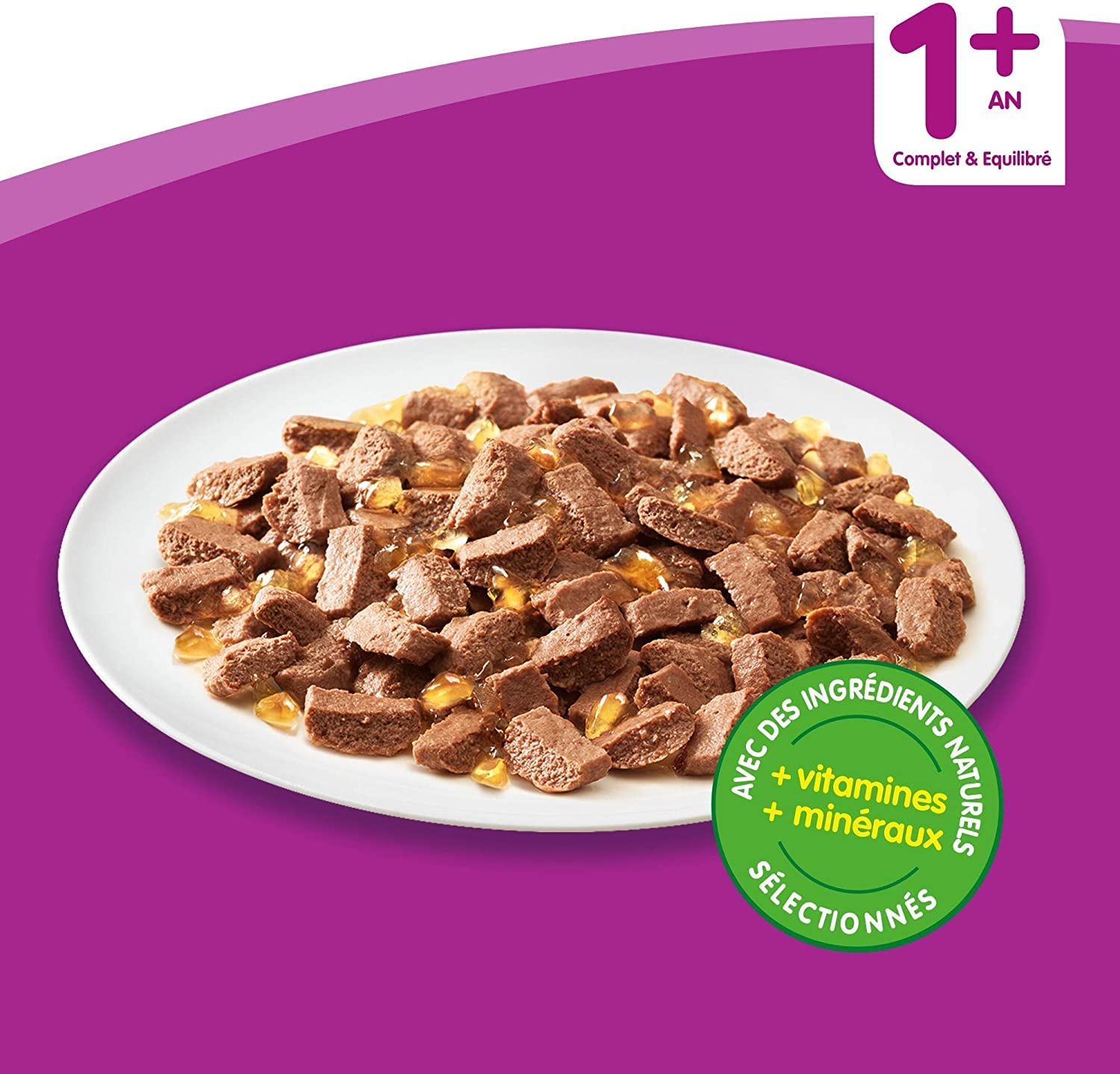 WHISKAS Repas pour Chat - 48 Sachets Fraîcheur (2 Packs 24x100g) - Pâtée en Gelée - Saumon/Colin/Poissons Blancs/Thon - Nourriture Complète, Ingrédients Naturels, Adapté Chat Stérilisé