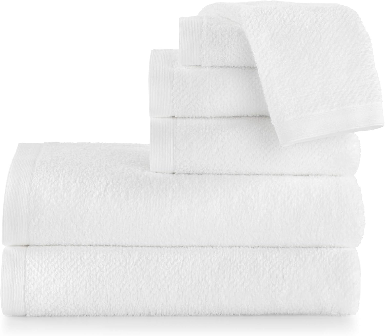 Peacock Alley Jubilee Bath Towels - Luxurious 100% Long Staple Cotton Textured Bath Towels with 600 Gram Weight - Hand Towel (White)