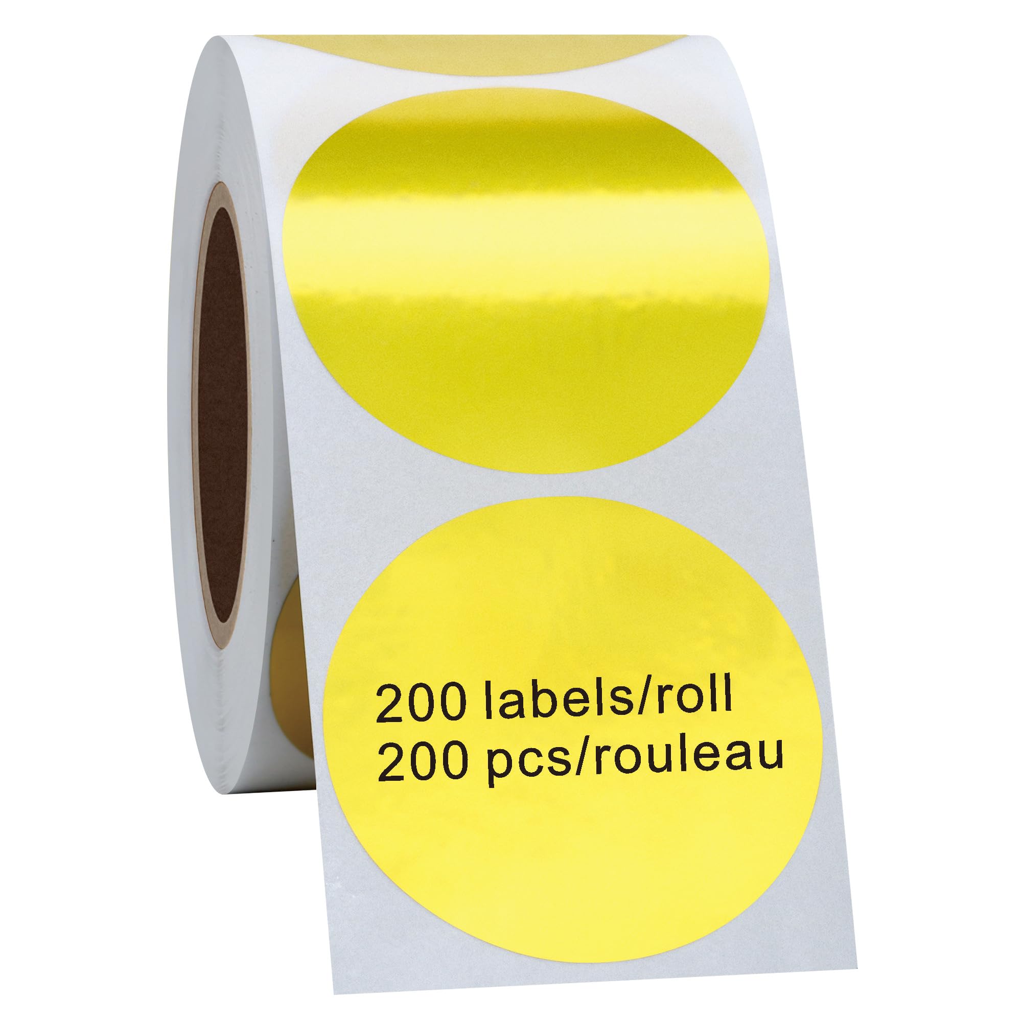 Hycodest 200 Pcs Gold Thermal Stickers, Multi-Purpose Self-Adhesive Direct Thermal Labels for Labels Printer (1.5")