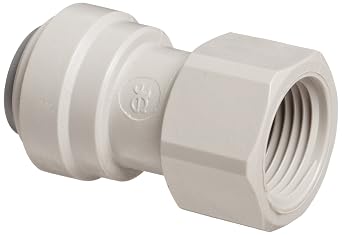 John Guest Acetal Copolymer Tube Fitting, Flat End Adaptor, 3/8" Tube OD x 1/2" BSP Female Pack of 10