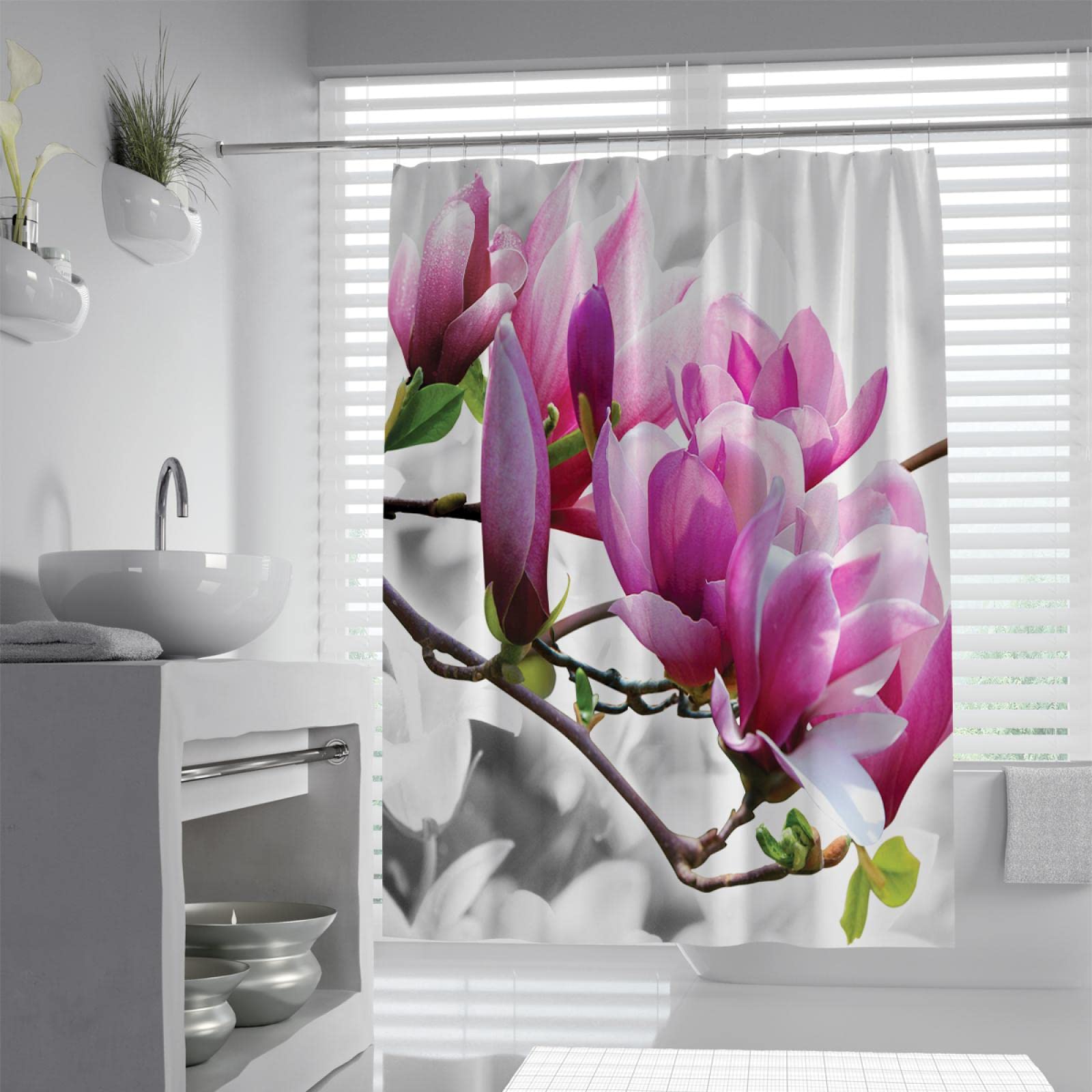 Piękna orchidea zasłony prysznicowe zasłona łazienkowa tkanina zmywalna poliester do kąpieli Home Fashion Art Decor z haczykami szer. 200 x dł. 220 cm zasłona prysznicowa