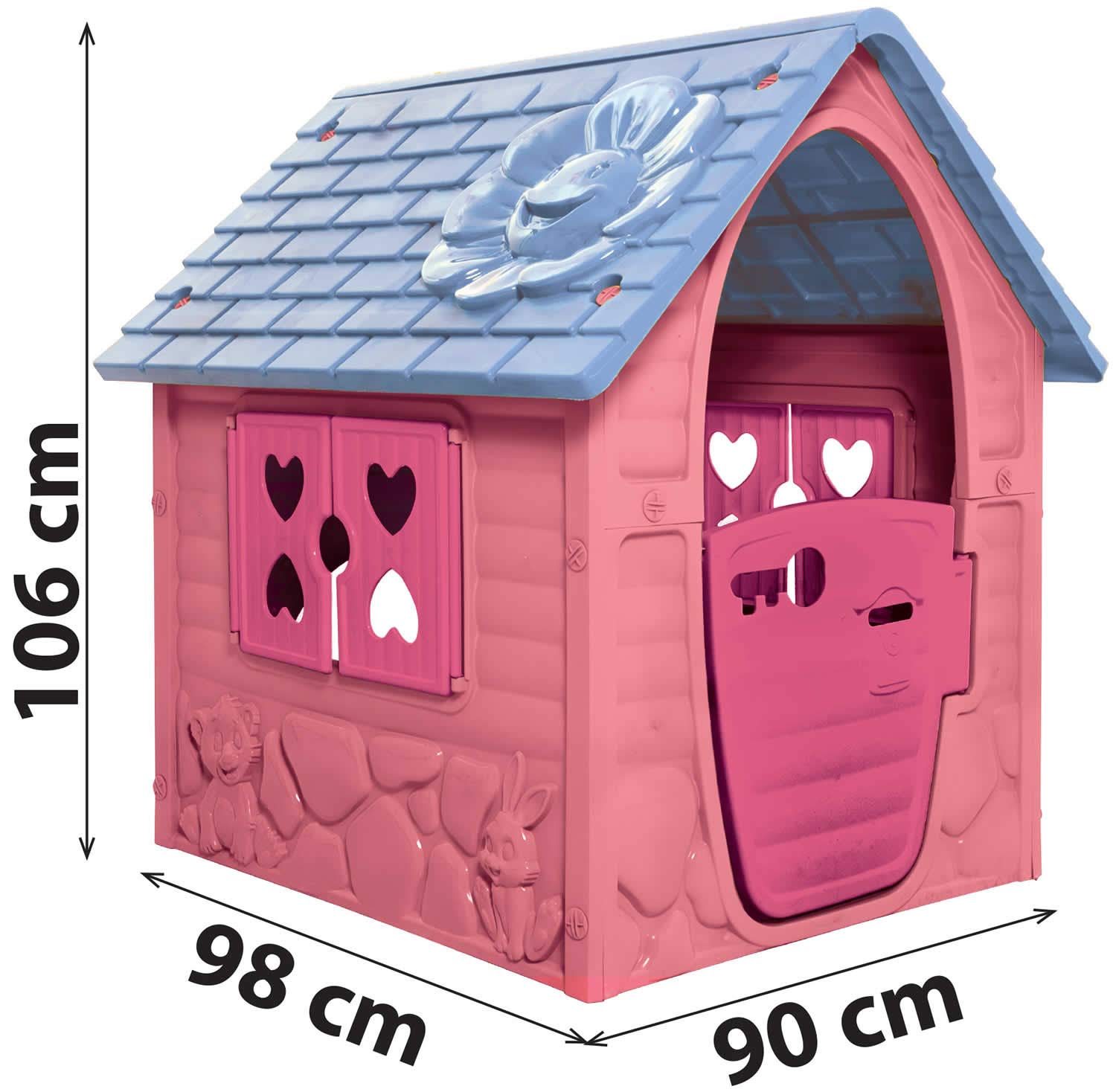 Spielhaus Pink Kinderspielhaus Gartenhaus Kunststoff Indoor Outdoor ab 2 Jahren