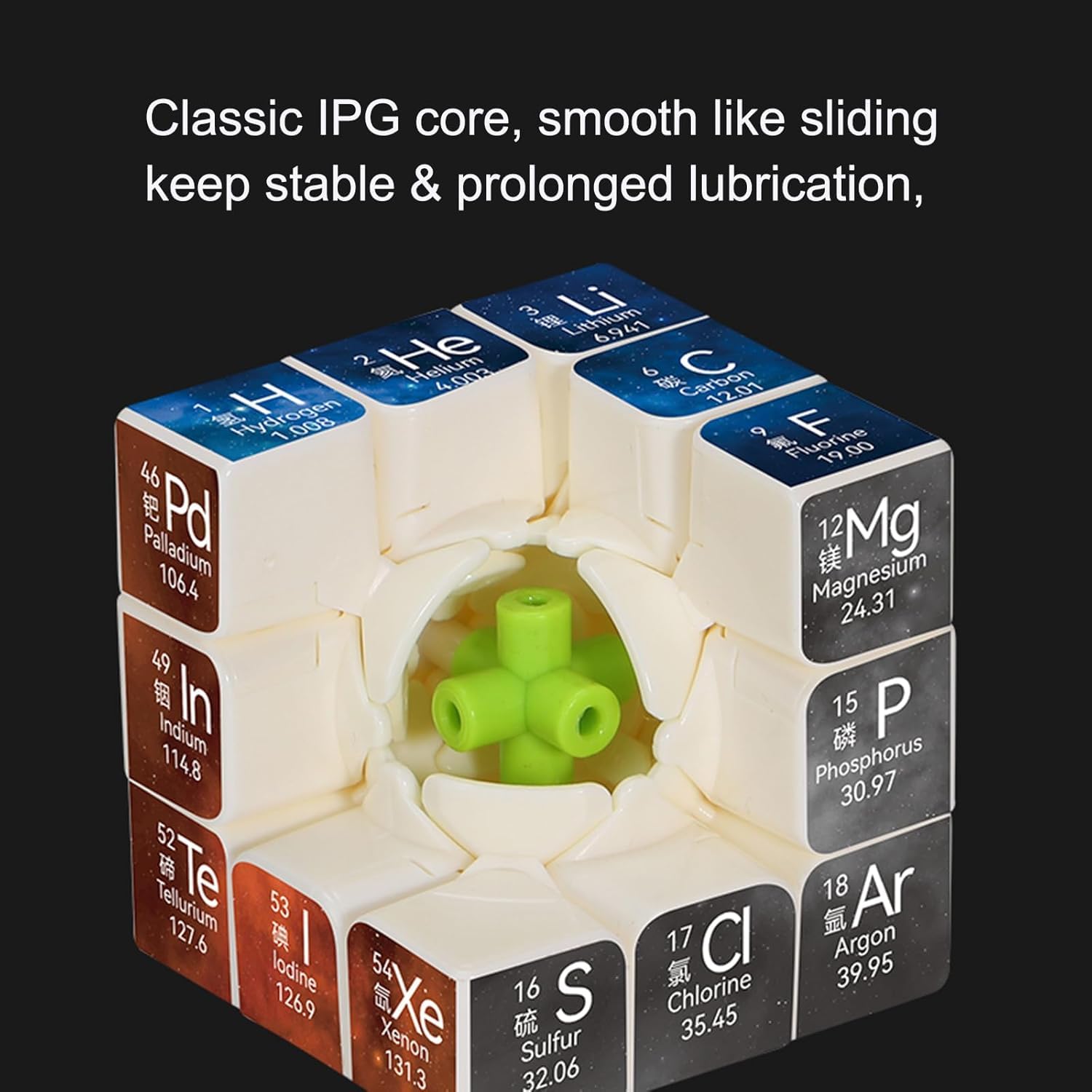 Cubo Magico 3X3 con Tavola Periodica Degli Elementi, Puzzle Cubo di Velocità, Original Speed Cube Stickerless, 3x3 Speedcube, Magico Giocattolo Puzzle per Adulti e Bambini