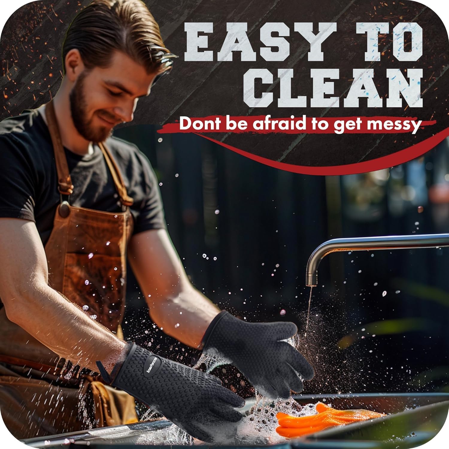 Kitchen Perfection Gants de four pour fumoir - Noir minuit