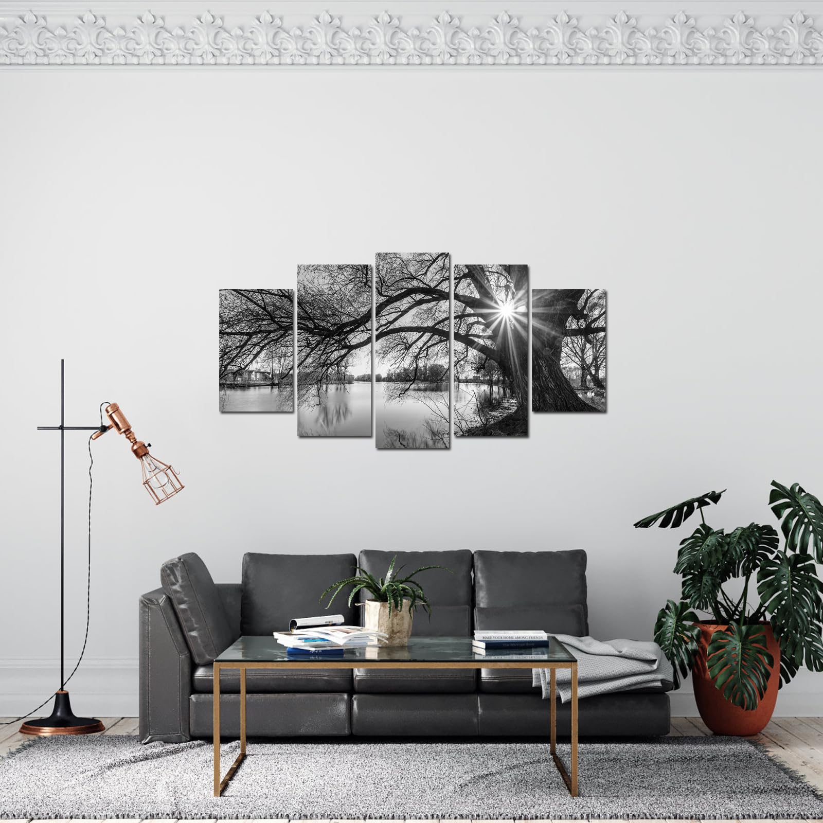 Image Arbre De Vie Avec Spirales Dorées tableau impression sur toile