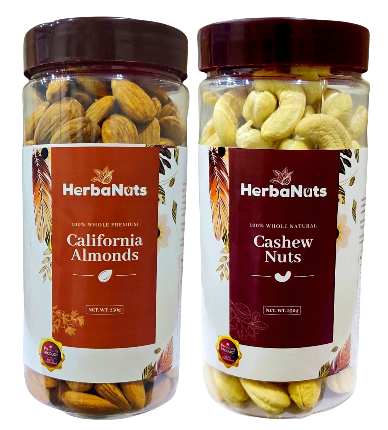 Herbanuts Dry Fruits Combo Pack 500gms, (Almonds 250gms, Cashews 250gms), Dry Fruits Combo, Dry Fruits Almonds Cashews Value Jar Pack (B09V3DZZRN) Amazon Price History, Amazon Price Tracker