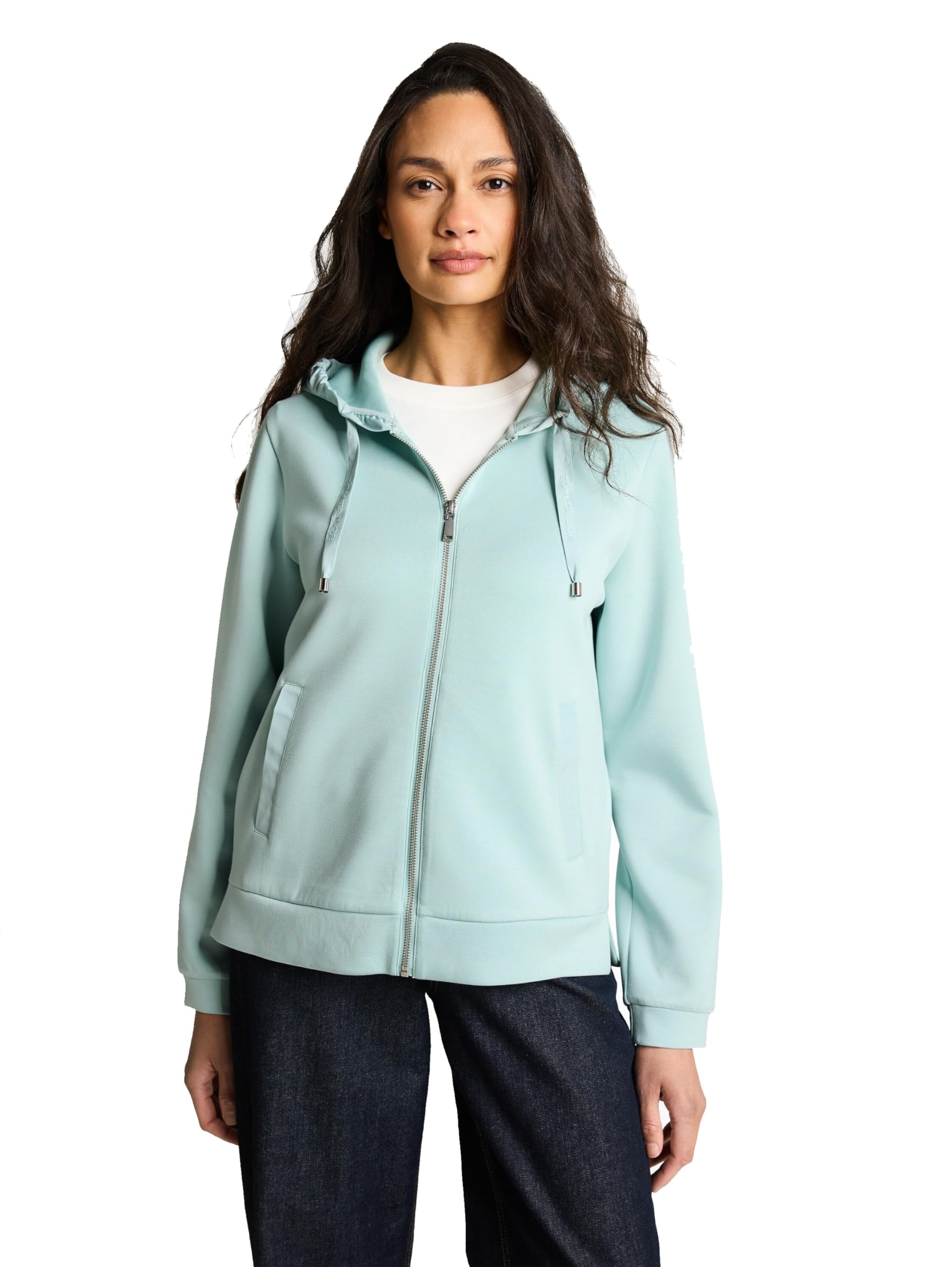 Tom Tailor Damen Hoodie Sweatjacke aus Scuba
