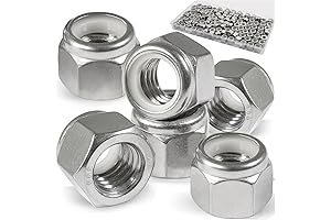 1/4-20 Inch Stainless Steel Lock Nuts, Premium 304 Grade Nylock Nuts