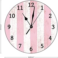 Vista 37 de Quartz Wooden Round Wall Clocks Barn Red Wood Clock Rustic Red Clocks for Farmhouse Decor Silent Wall Clock Modern Wall Hanging Wooden Clock for