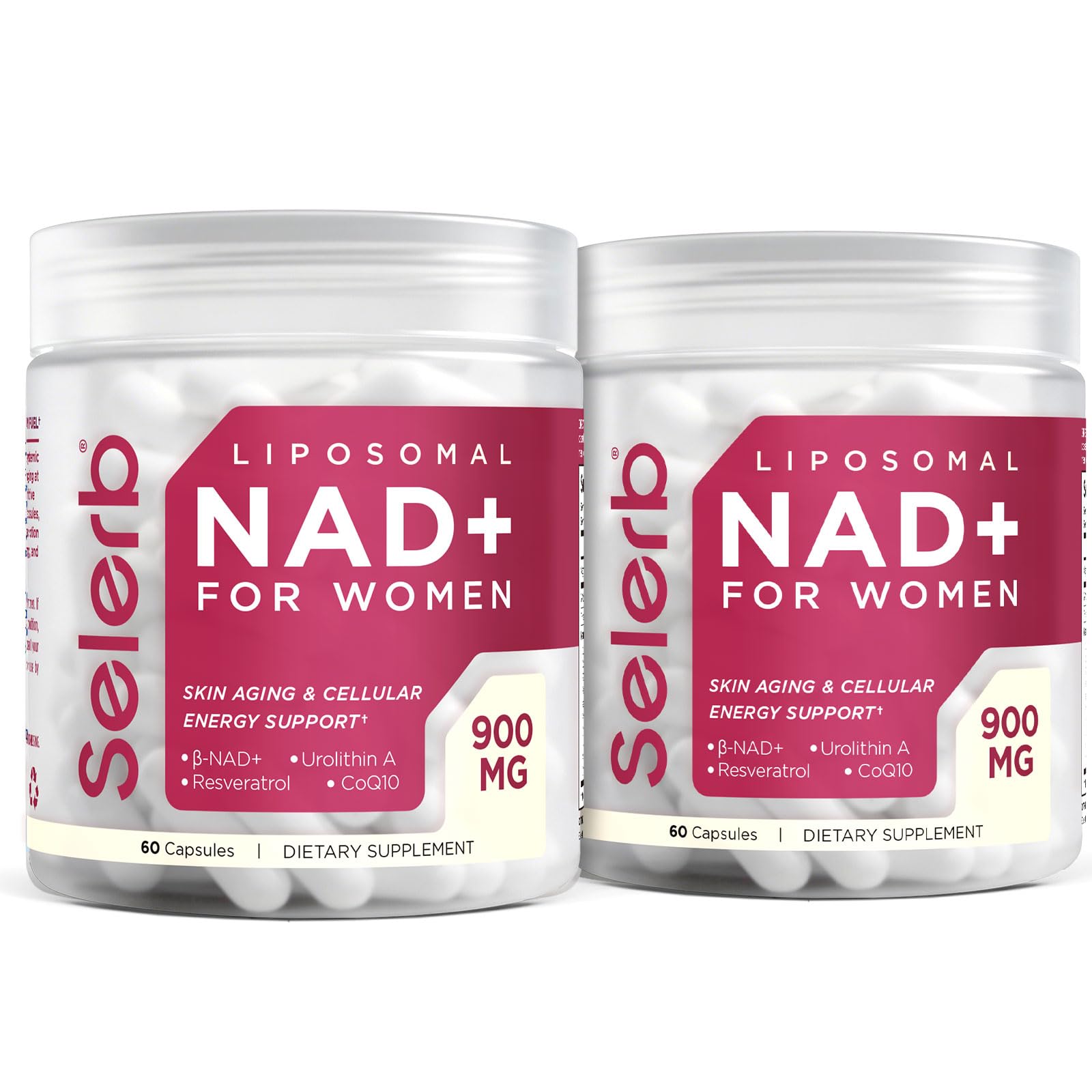NAD+ Supplement for Women - NMN Alternative with β-NAD+, Trans-Resveratrol, CoQ10, D-Ribose - Promotes Cellular Renewal, Energy, and Radiant Skin Health - 2 Packs Advanced (Packaging May Vary) NAD+ for Women 60 Count (Pack of 2)