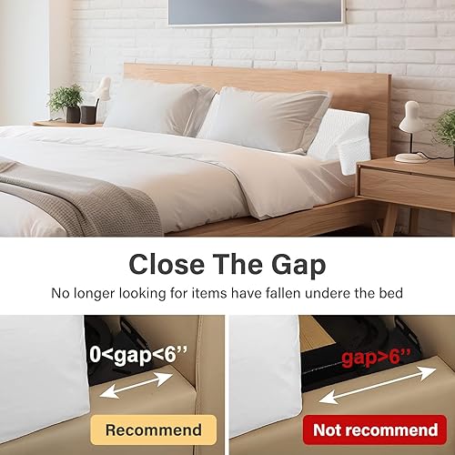 Vista 35 de VEKKIA - Almohada de cuña tamaño individual / almohada cabecera / cuña de colchón / relleno de espacio de cama que puede cerrar el espacio