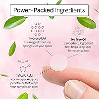 Vista 4 de grace & stella - Parches de espinillas para cara (132 puntos) – Parche hidrocoloide para acné para acné y manchas – Parches invisibles para la cara