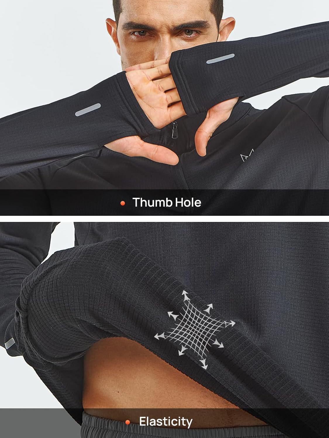 NORTHYARD Men's Quarter Zip Pullover Fleece Lined Long Sleeve Running Shirts Golf Sweatshirts Outdoor Thermal Layer Hiking - Image 2