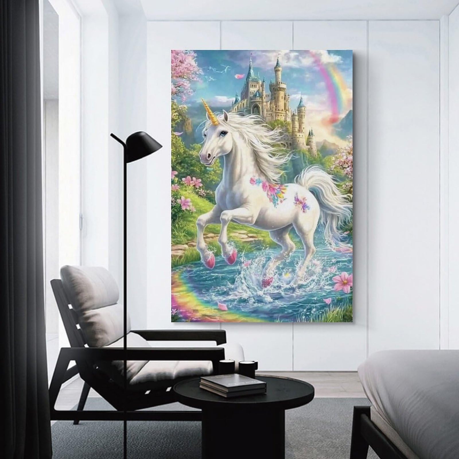 Cuadro En Lienzo Unicornio Y Arco Iris De Patrones Sin Fisuras Aisladas Sobre Fondo Blanco 187451558