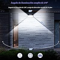 Vista 4 de Luces solares para exteriores, paquete de 2, súper brillantes, 178 LED, luz de pared con sensor de movimiento, ángulo amplio de 270° y 3 modos, luz