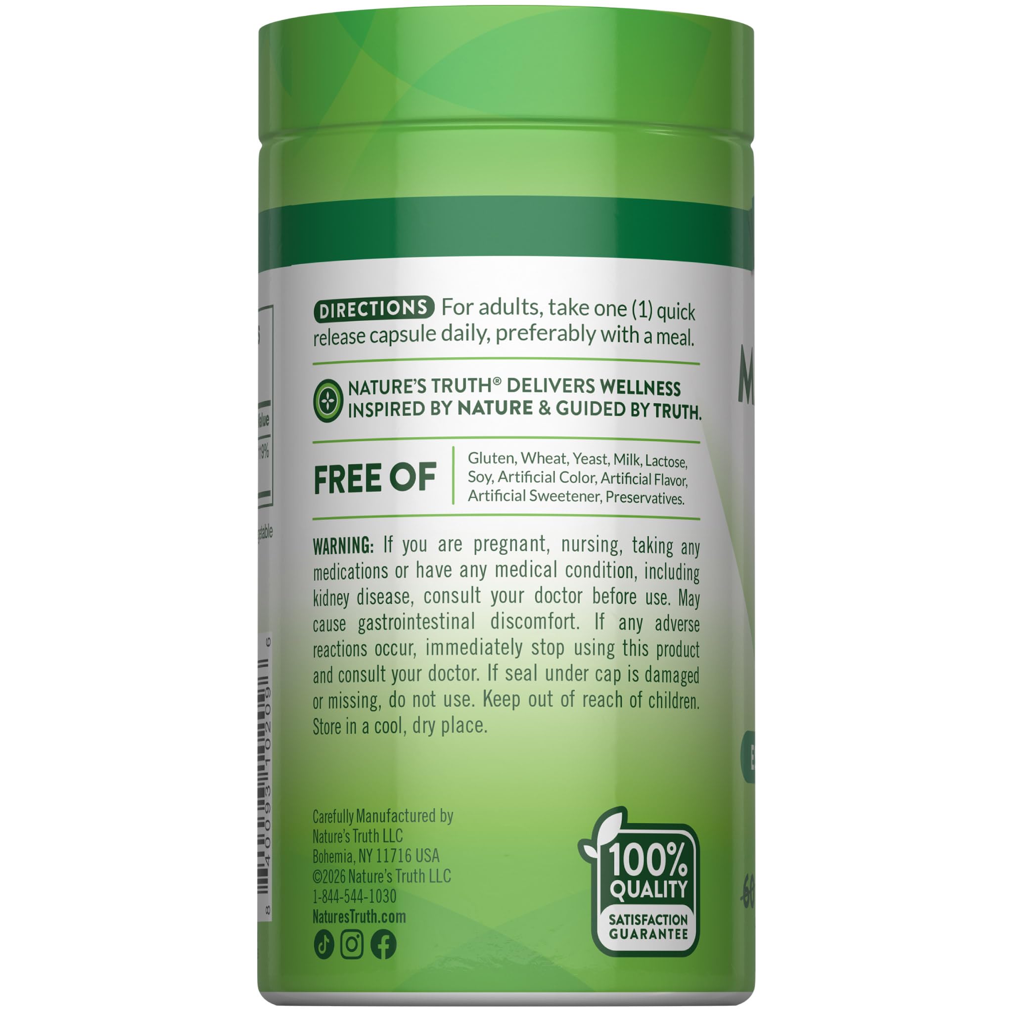 Nature's Truth Magnesium Oxide 500 Mg Capsules, 90 Count, Unflavored — Amazon image 7