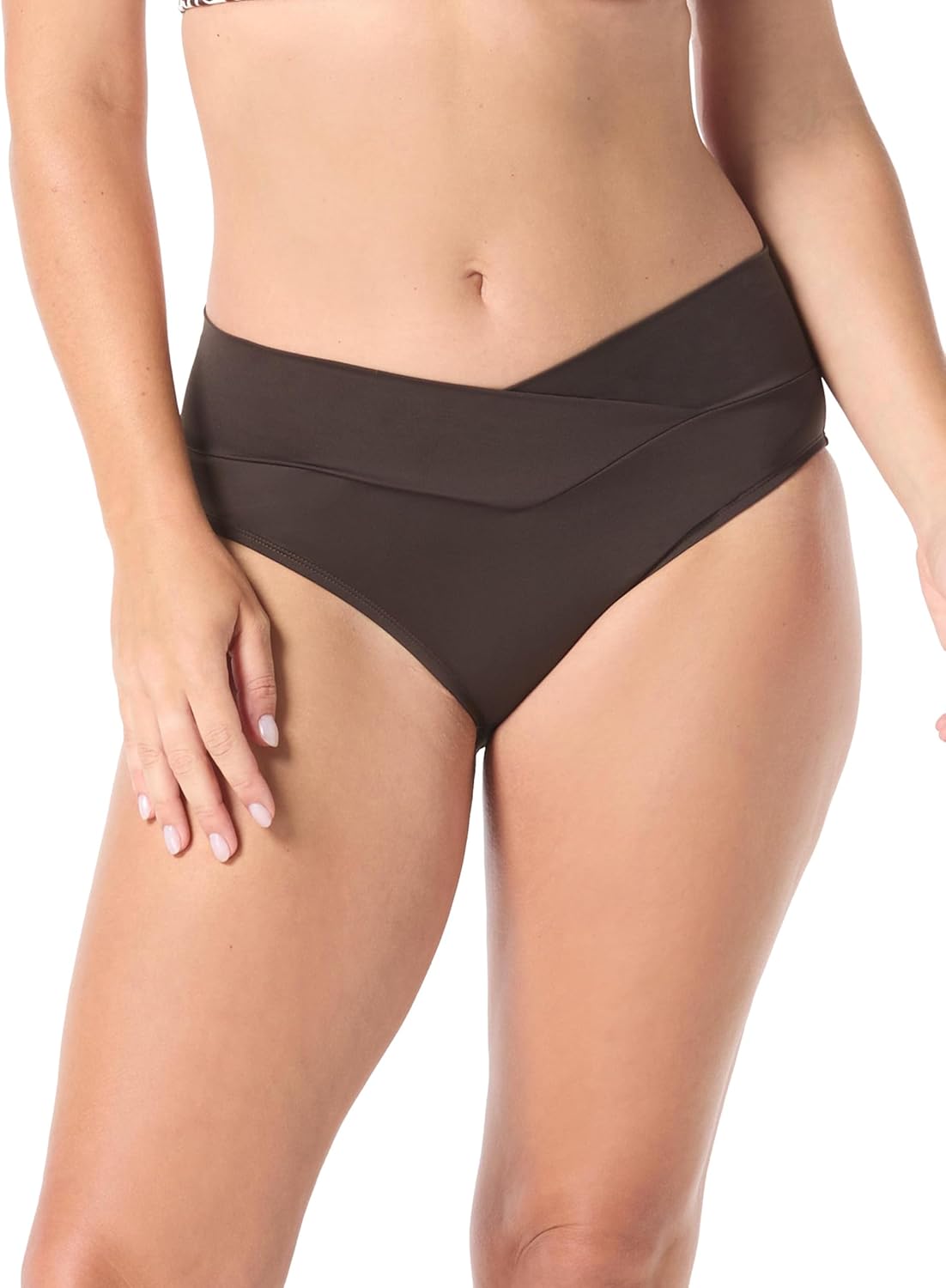 COCO REEF Serene Cross Over Bikini Bottoms for Women with High V Waistband and Tummy Control
