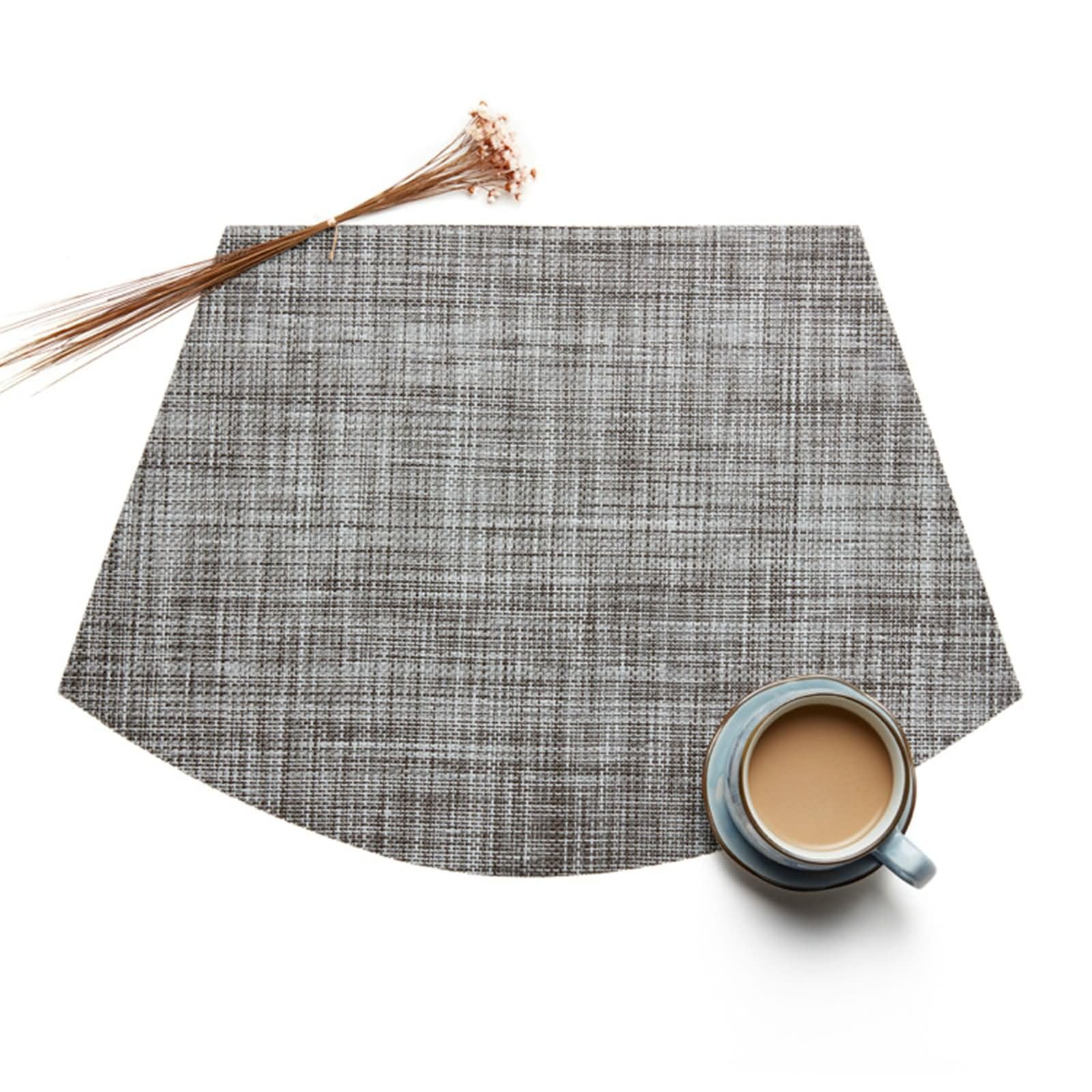 Platzset Abwaschbar 6er Set, 45 x 30 cm Grau Sektorform Platzset Modern 70% Vinyl+30% Polyester, Einfarbig mit Sektor