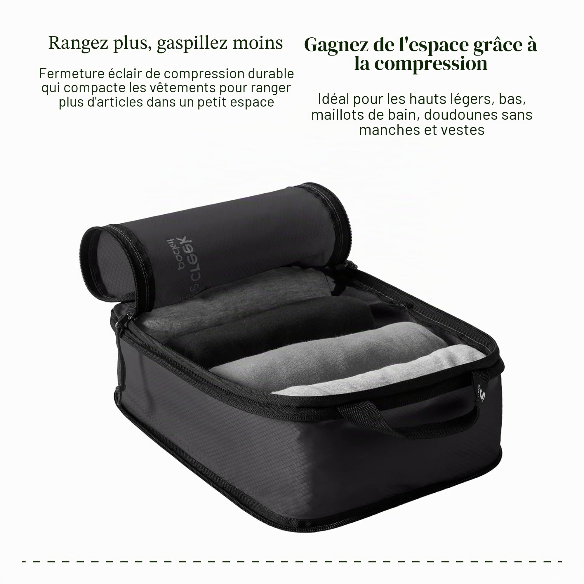 Eagle Creek Pack-It Specter Cubes d'emballage de compression – Sacs de rangement en tissu Ripstop durable, ultra léger et résistant à l'eau pour vêtements et équipement, noir, isolé (nouveau), S/M