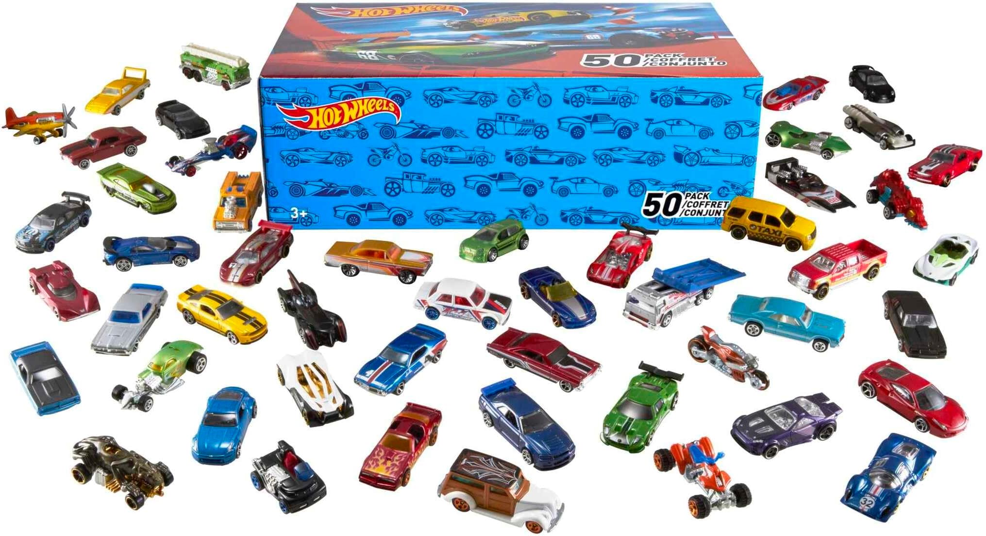 50-Car Pack of 1:64 Scale Vehicles Individually Packaged (Assorted Styles, One Random Set), Gift for Collectors & Kids Ages 3 Years Old & Up, V6697