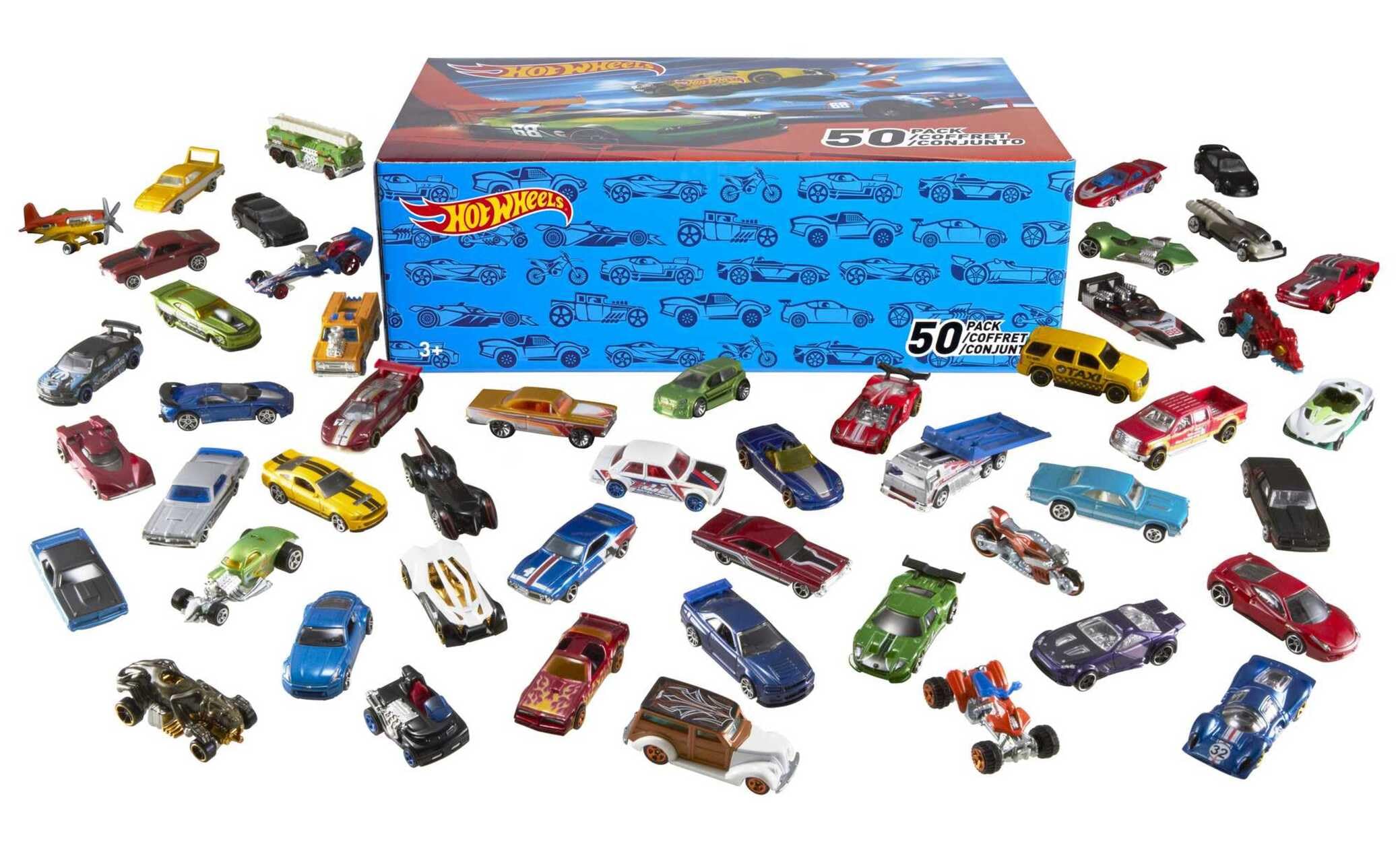 50-Car Pack of 1:64 Scale Vehicles Individually Packaged (Assorted Styles, One Random Set), Gift for Collectors & Kids Ages 3 Years Old & Up, V6697