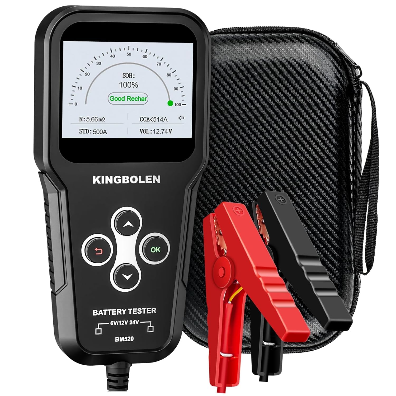 KINGBOLEN BM520 6V 12V 24V tester akumulatora samochodowego 100-2000 CCA 2-220 Ah