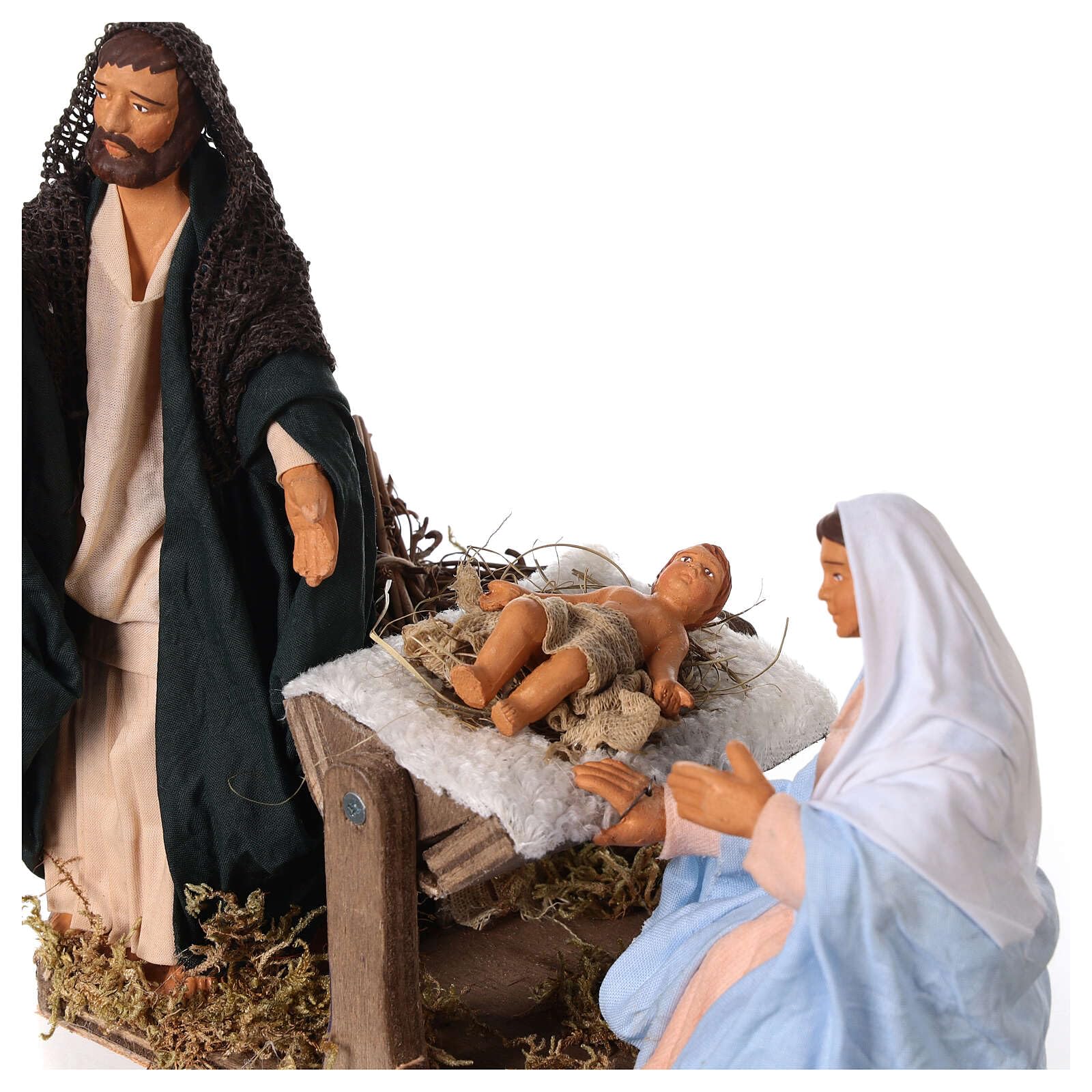 Holyart Crèche Napolitaine: Sainte Famille animée crèche napolitaine 14 cm