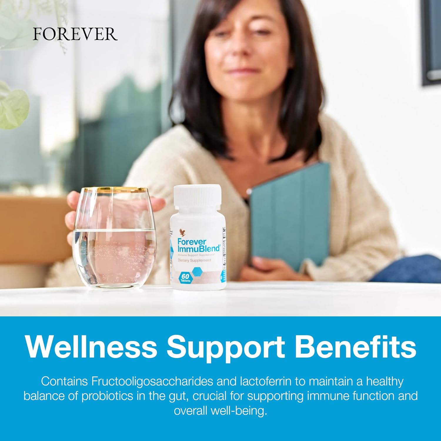 Forever Living - Forever ImmuBlend® Immune Support Supplement – Includes Botanicals, Vitamins D & C, Maitake & Shiitake Mushrooms – 60 Tablets