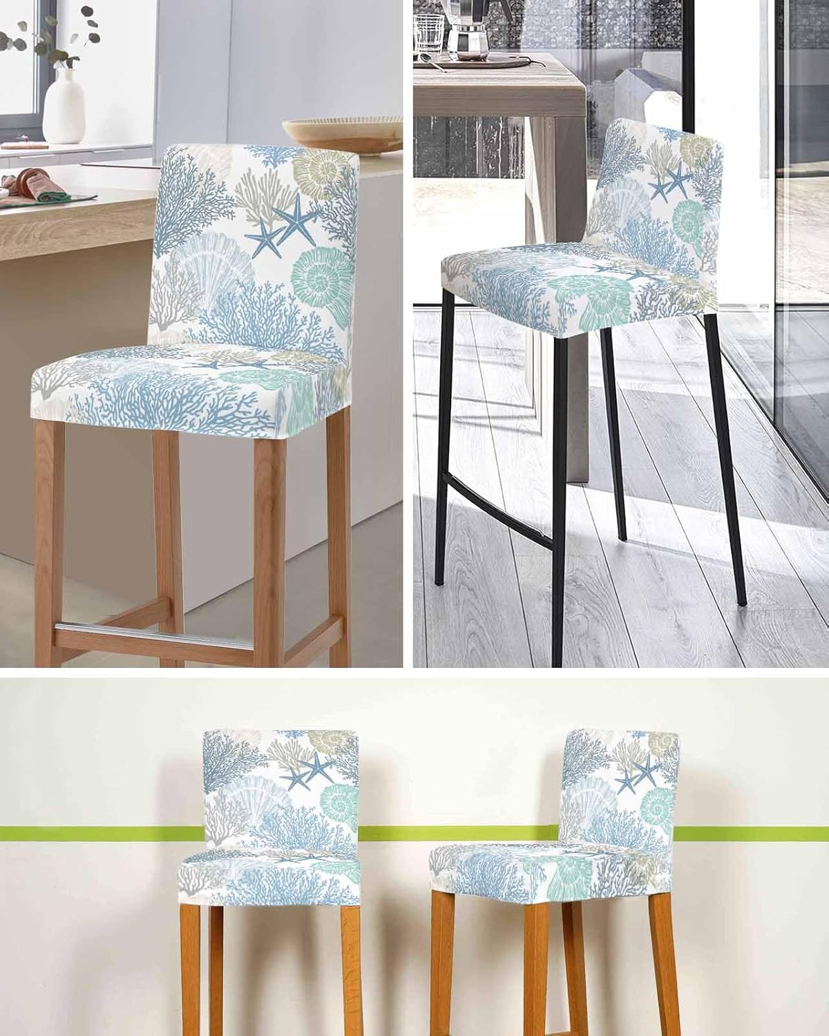 Juego de 4 fundas para taburetes de bar, fundas elásticas para sillas