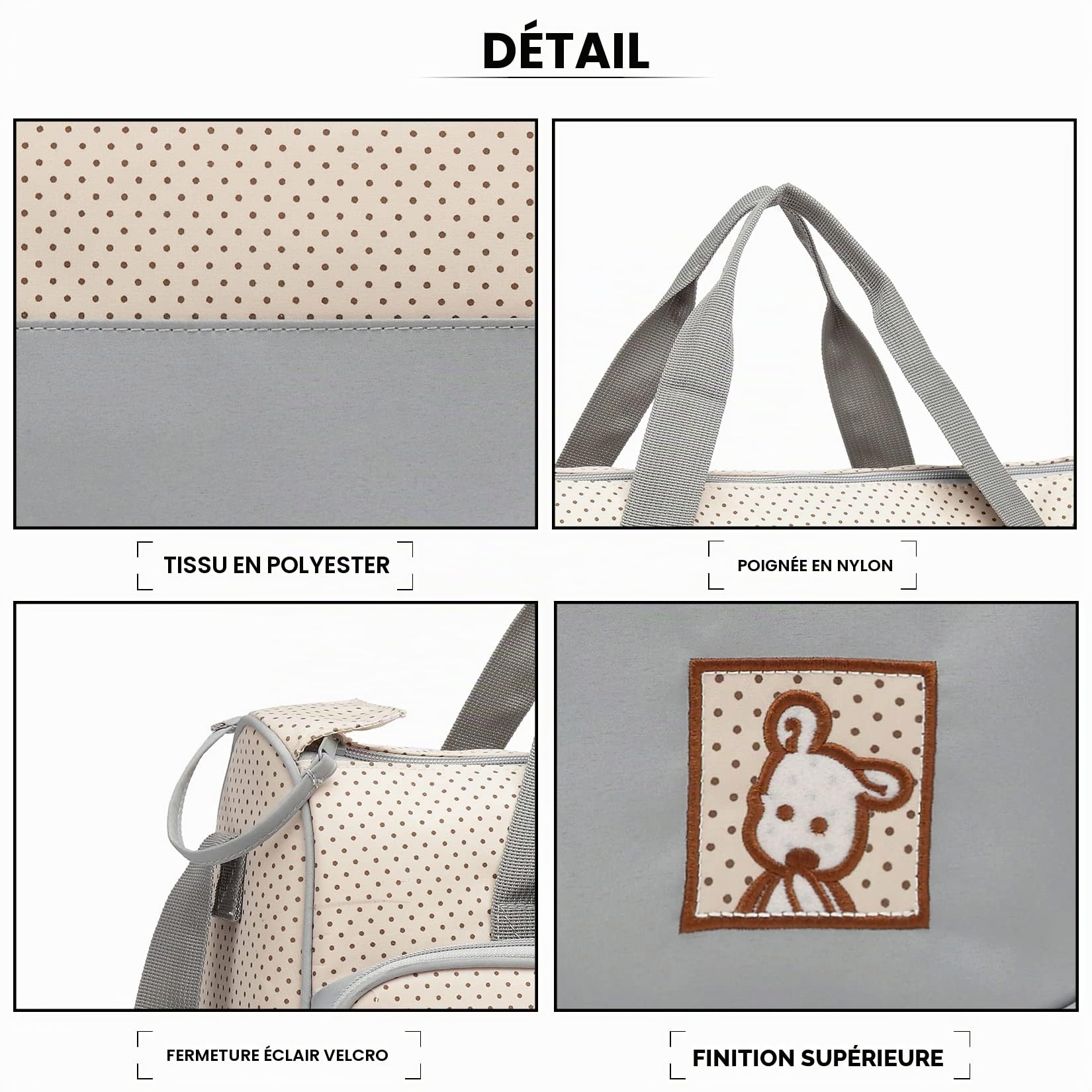 Miss Lulu 5pcs Sac à Langer pour Bébé Set Multifonction Sac à Langer Maternité Messenger en polyester pour l’hôpital Set avec design imprimé à pois