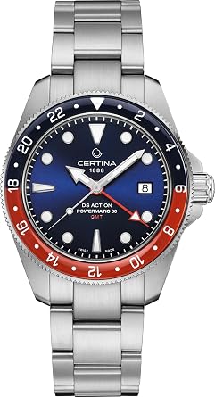 سيرتينا، رجالي، DS Action GMT 41 مم، الفولاذ المقاوم للصدأ، Powermatic 80 Automatic، ساعة، بلو، الفولاذ المقاوم للصدأ، C0329291104100