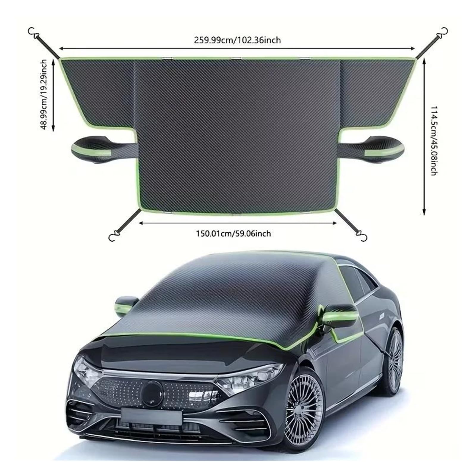 Telo Parabrezza Auto Antigelo Copertura Antineve per Parabrezza per Auto da 1 Pezzo, Antivento, Protezione Antigelo, Adatta per La Maggior Parte delle Auto, Universale per Tutte Le Stagioni