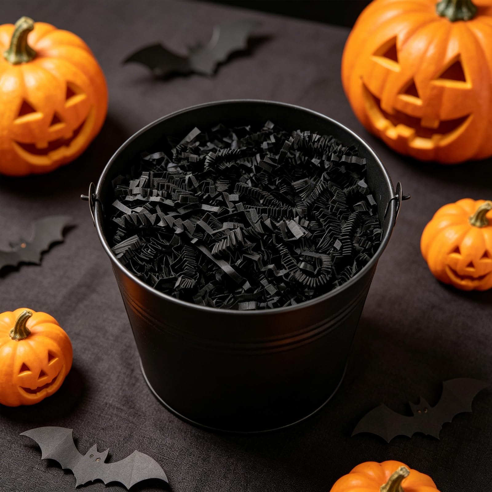 Zankubom Carta crespa nera da 0,9 kg, riempitiva di carta increspata nera, riempitrice per confezioni regalo per riempitivi per cesti, compleanni, confezioni regalo, anniversari, decorazioni per feste