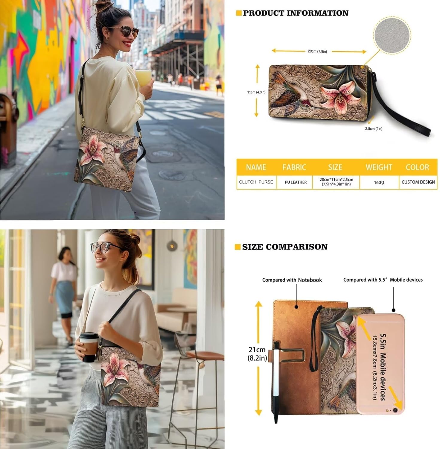 Leather Purses for Women Crossbody Purse Set Large Satchel Purse Bucket Tote Bag with PU Wallet - Image 2