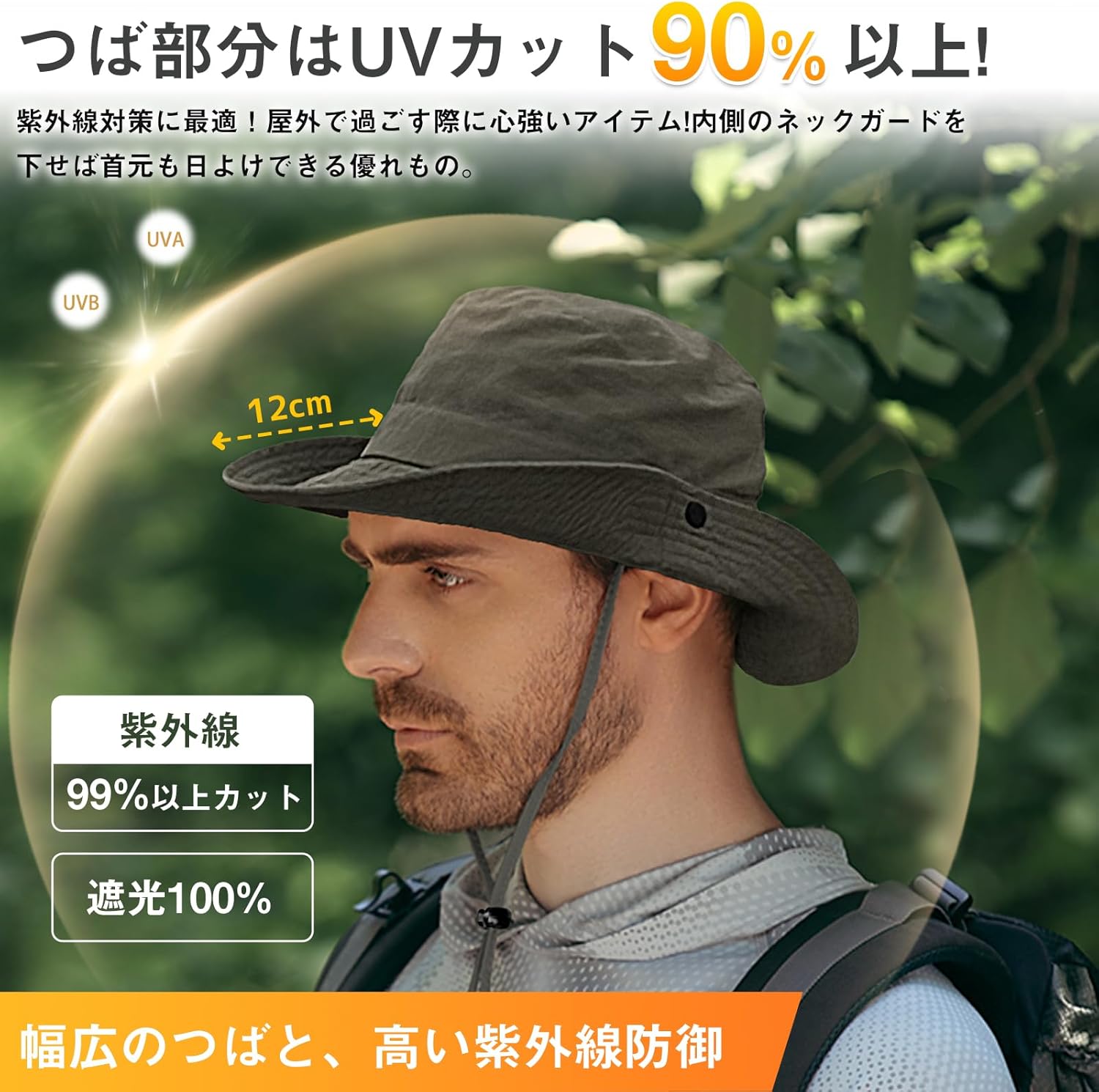 [Favoreal] 帽子 メンズ 大きいサイズ 日除け 日焼け防止 バケットハット【メッシュ 通気性 速乾性 紐付き】 遮光 uvカット 熱中症対策 日よけ帽子 自転車 キャップ 登山 釣り 農作業 夏用 おしゃれ プレゼント