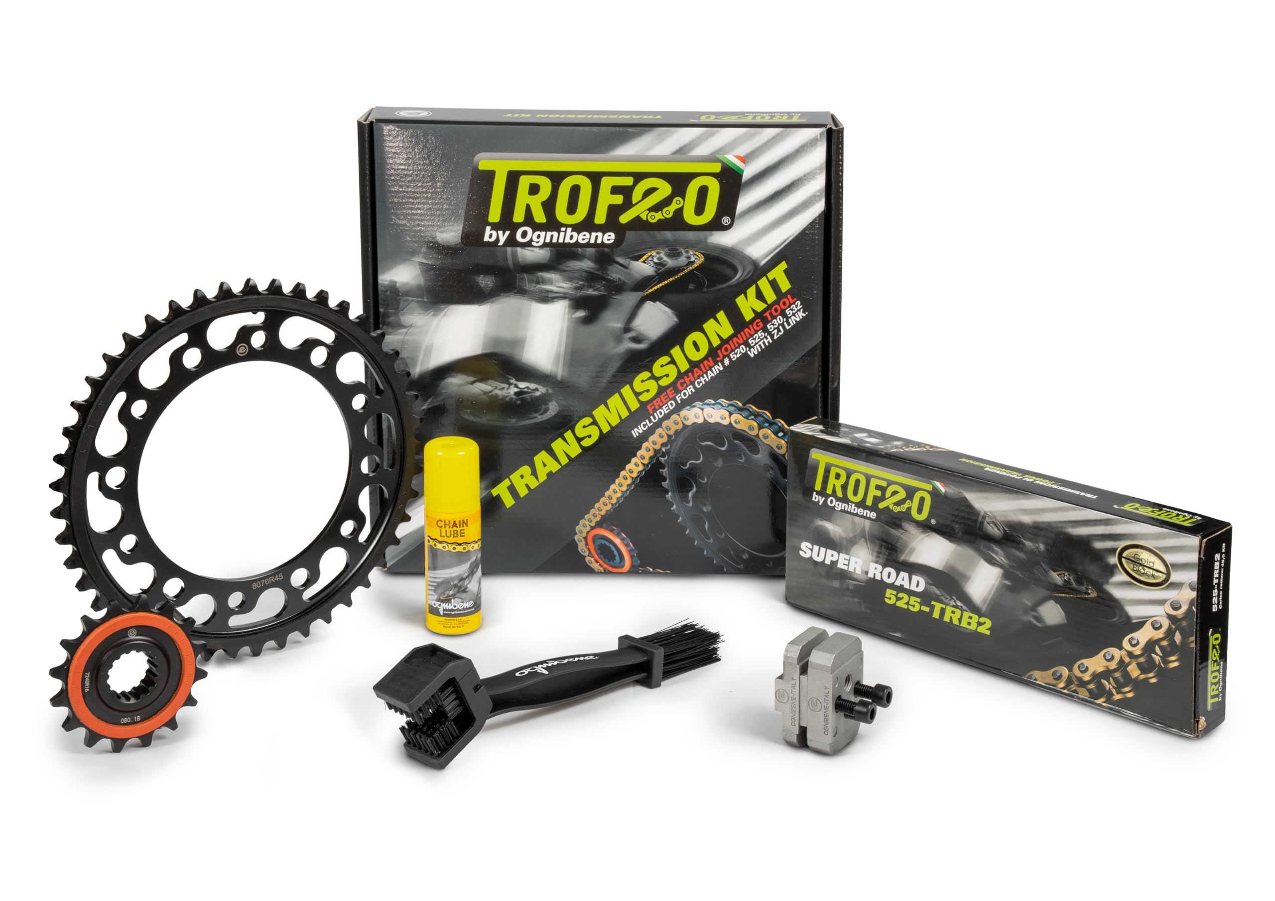 E-BIKERS/TROFEO KIT TRASMISSIONE CATENA CORONA PIGNONE REMIUM compatibile con BENELLI TRK 502 X ABS dal 2018