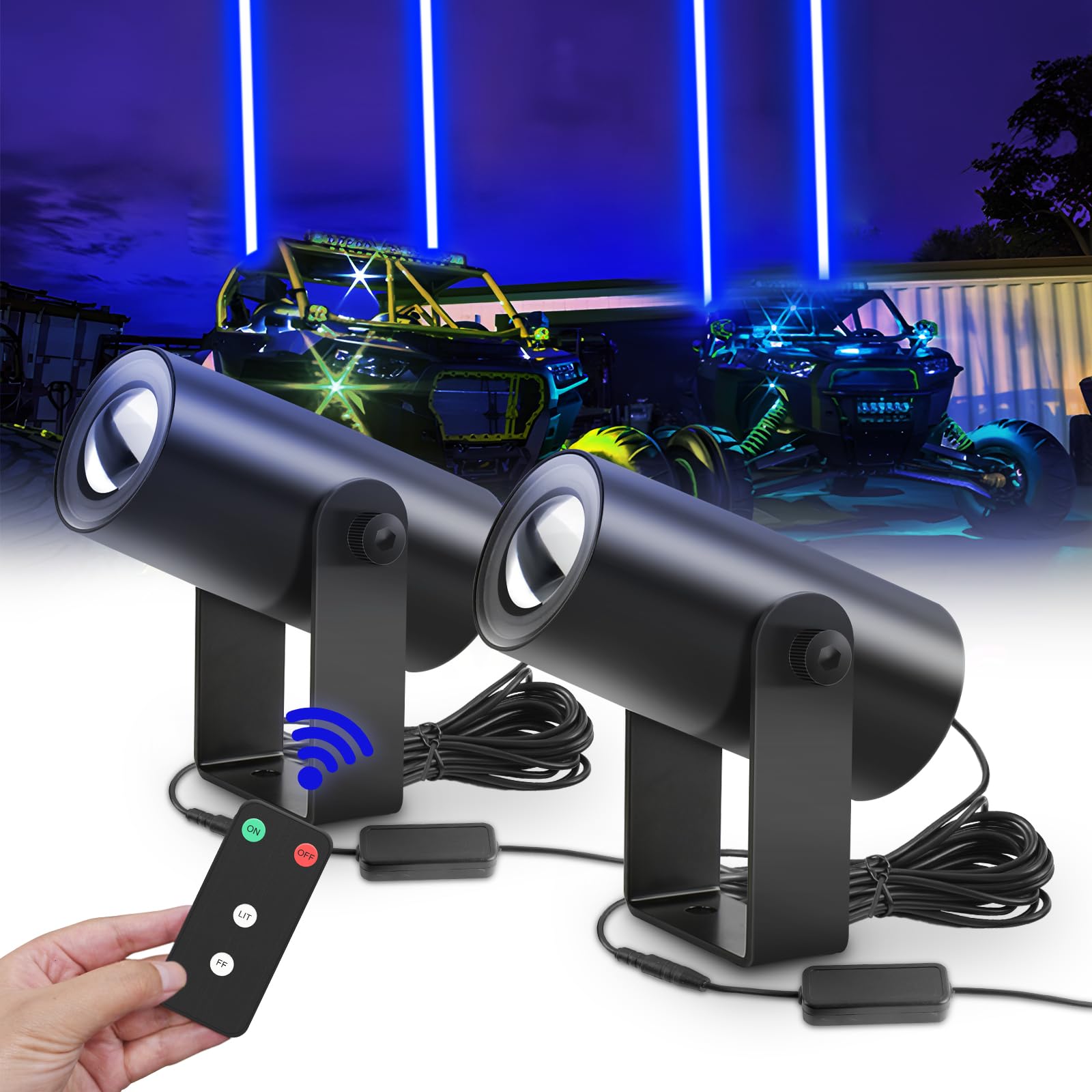 Amazon.com: CO LIGHT Blue Whipless LED Whip Lights for UTV/ATV/SXS