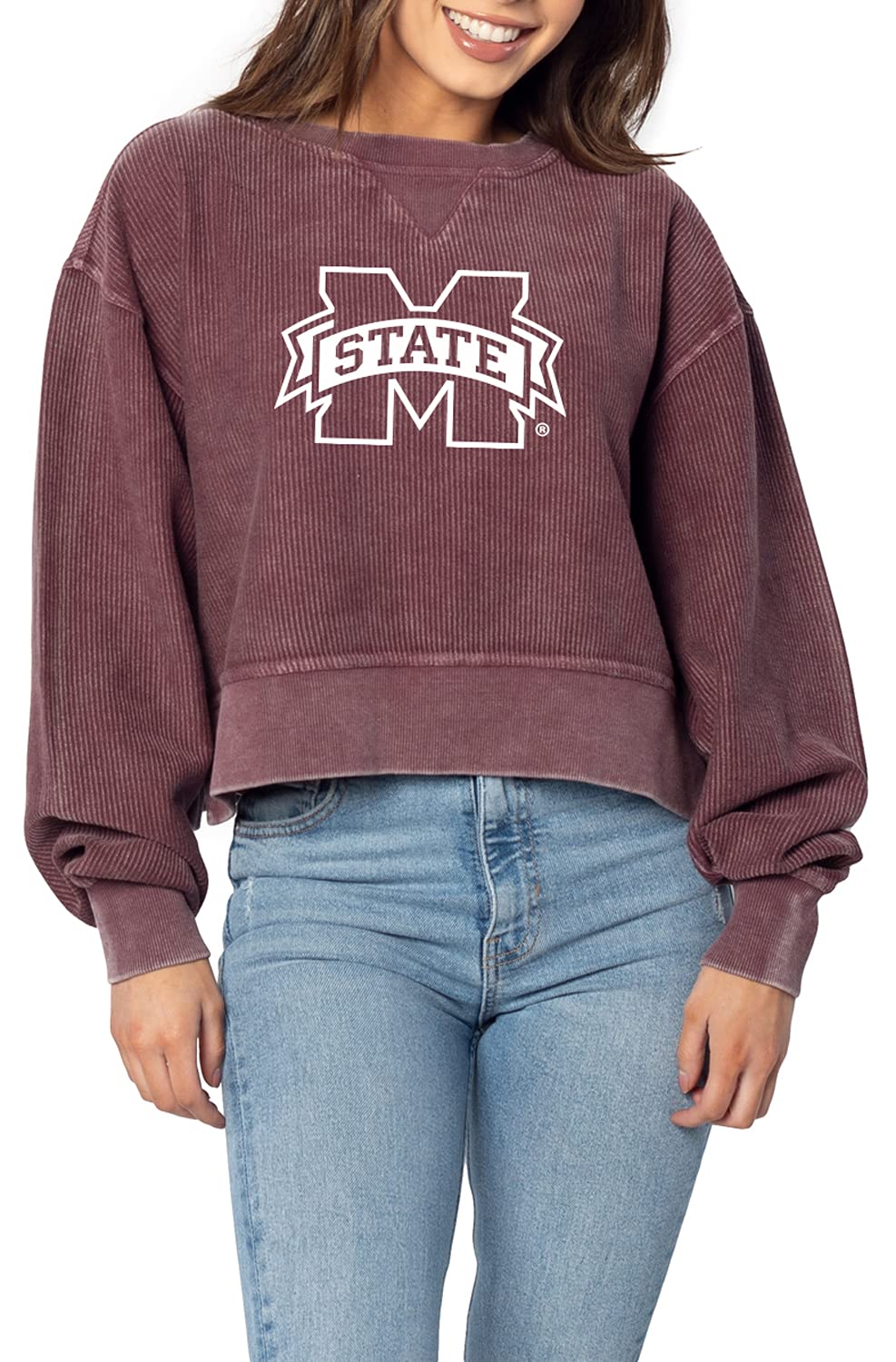 chicka-d NCAA womens Corded Boxy Pullover