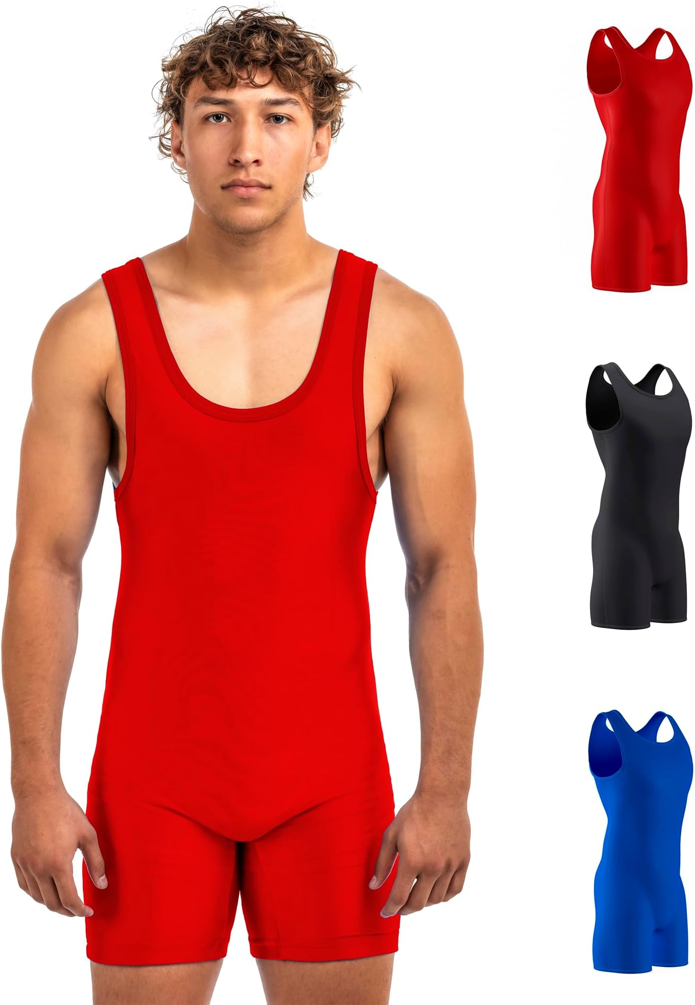 Edge Wrestling Singlet Men Boys Spandex Weightlifting Solid Color