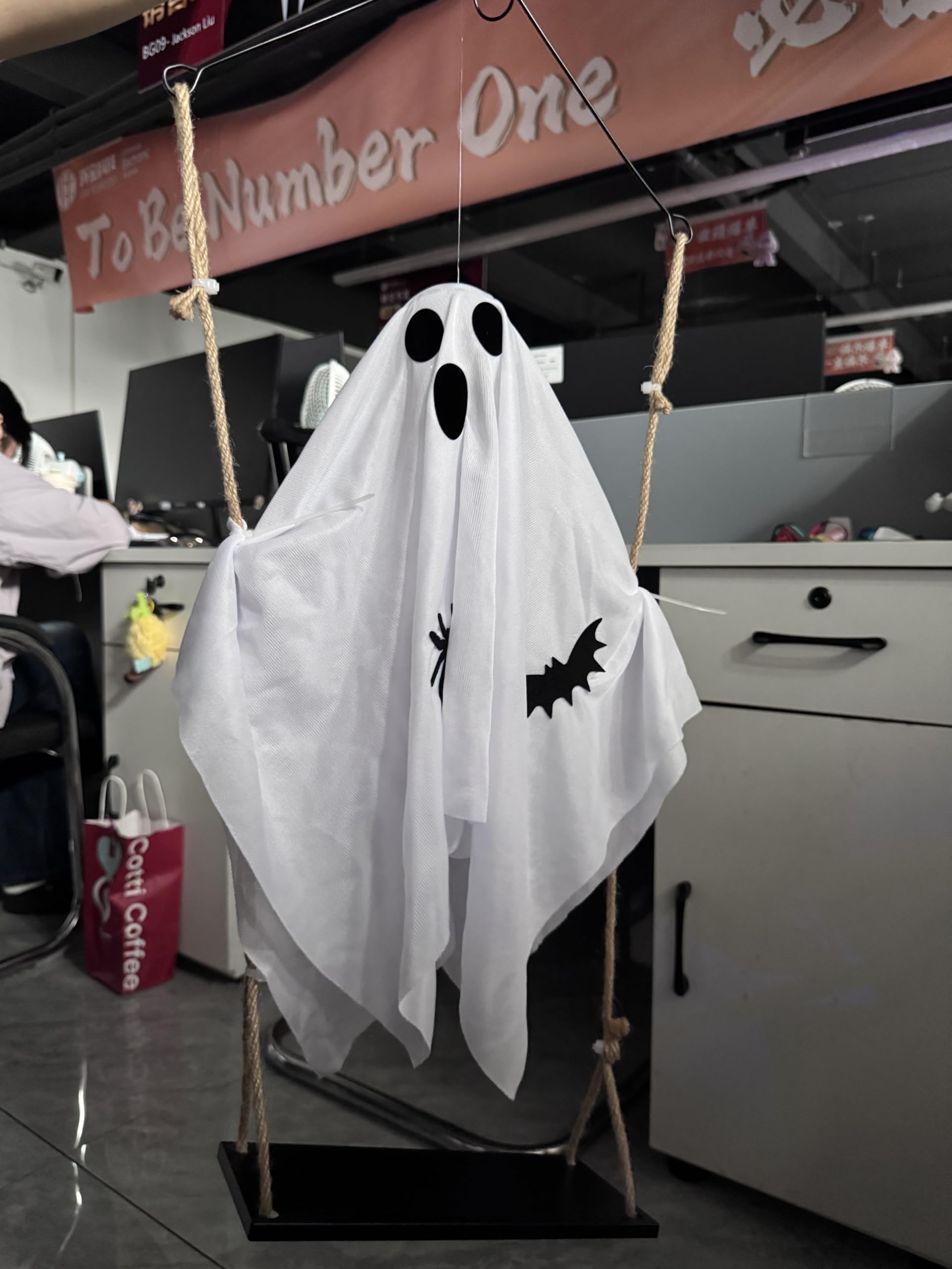 Halloween Decorations Outdoor - 2Pcs Hanging Swing Ghost