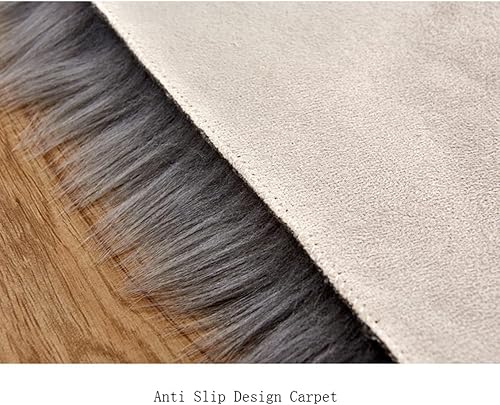 Miniatura 2 de Alfombra lanuda para decoración del hogar, alfombra de piel de oveja artificial peluda sintética esponjosa alfombra de piso con forma de corazón