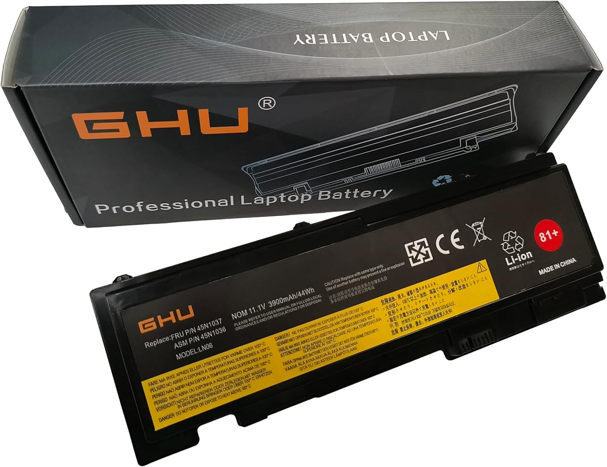 GHU 81+ Battery 0A36309 with Premium Polymer Cell Compatible with Lenovo ThinkPad T420s T430s 0A36287 45N1036 45N1037 45N1038 45N1039 45N1064 45N1065 45N1143-11.1V 44W 6-Cell